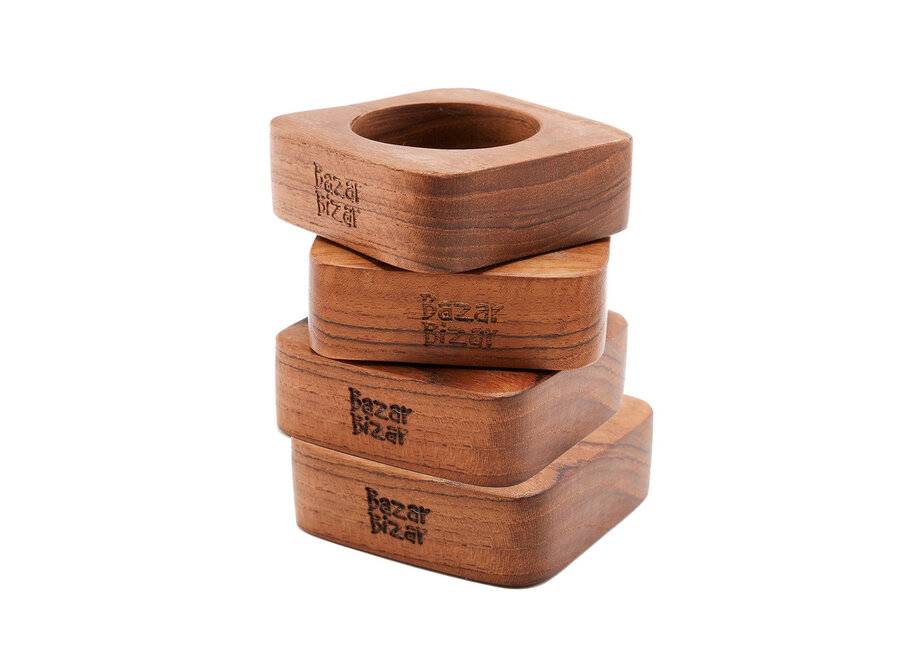 Der Teak Root Serviettenring - 4er-Satz