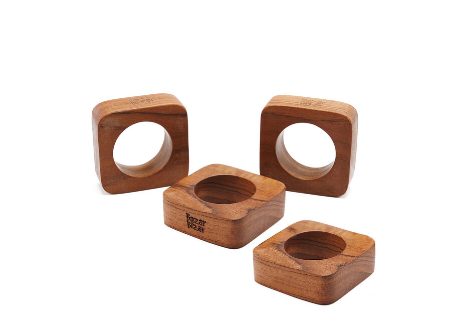 Der Teak Root Serviettenring - 4er-Satz