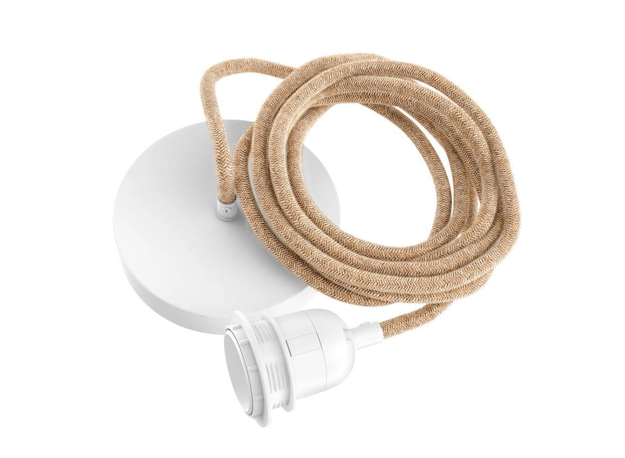 Rosone da Soffitto - Bianco Naturale - 1 Portalampada