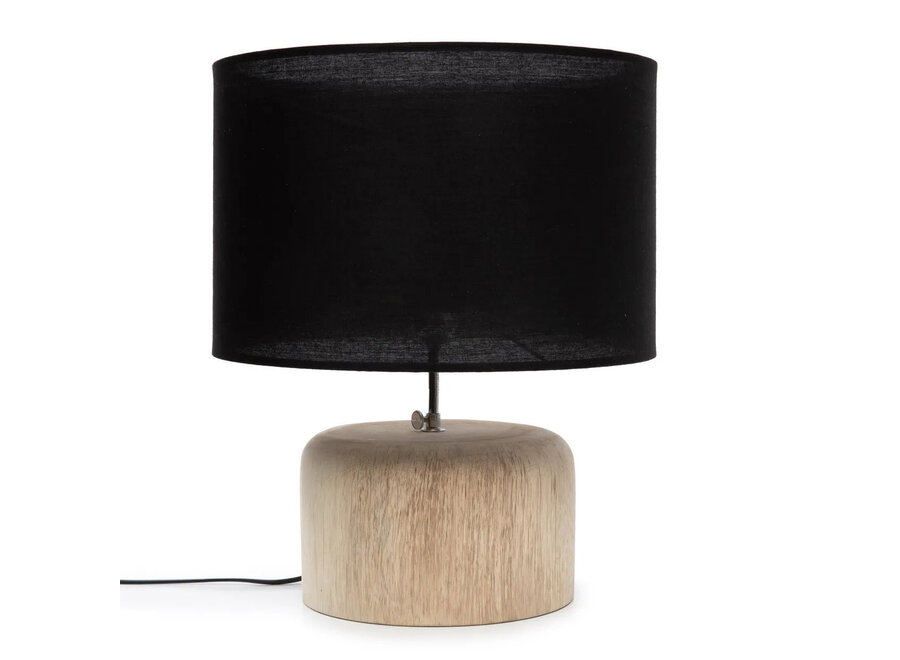La Lámpara De Mesa De Madera De Teca - Natural Negro