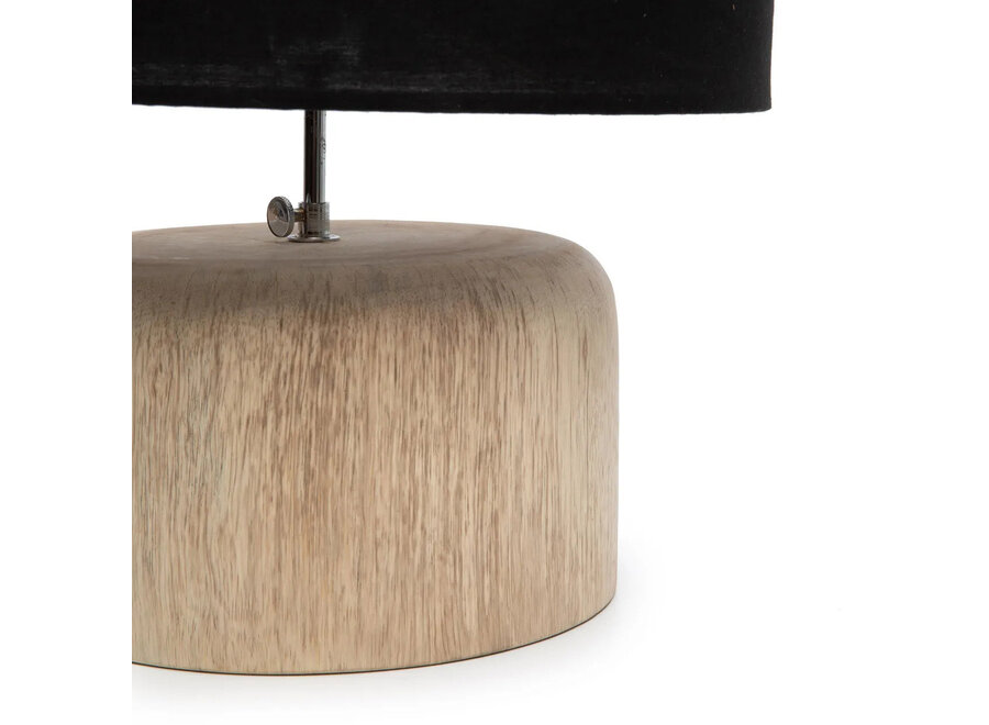 The Teak Wood Table Lamp - Natural Black