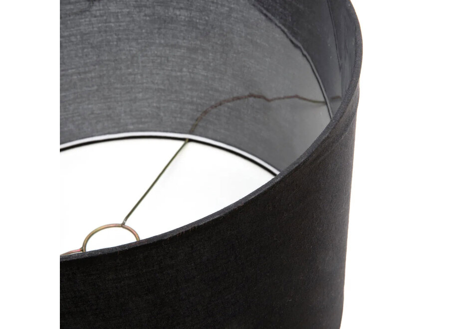 Die Teak Wood Tischlampe - Natur Schwarz