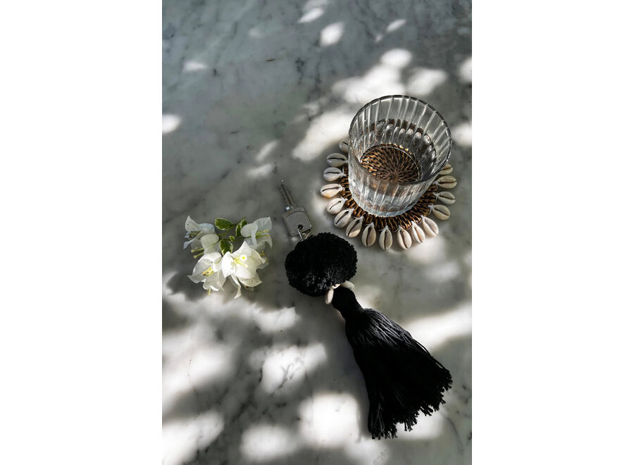 De Pompom Sleutelhanger - Zwart