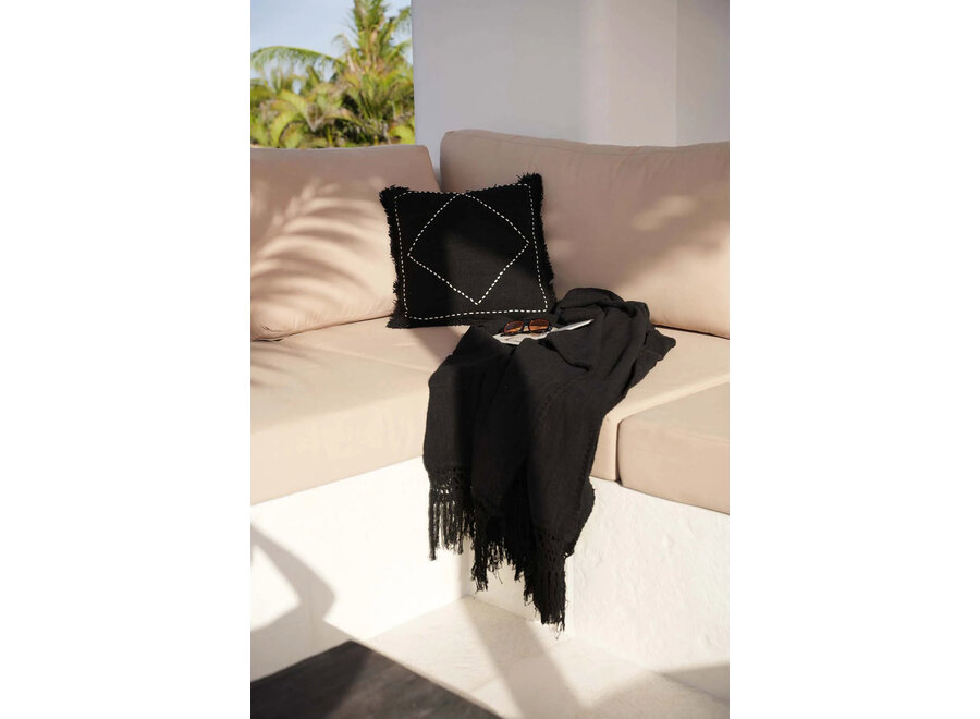 Housse De Coussin Kasbah - Noir Blanc