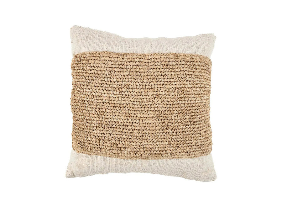 Housse De Coussin Raffia Stamp - Naturel
