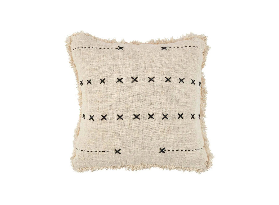 De French Kiss Kussenhoes - Naturel Zwart