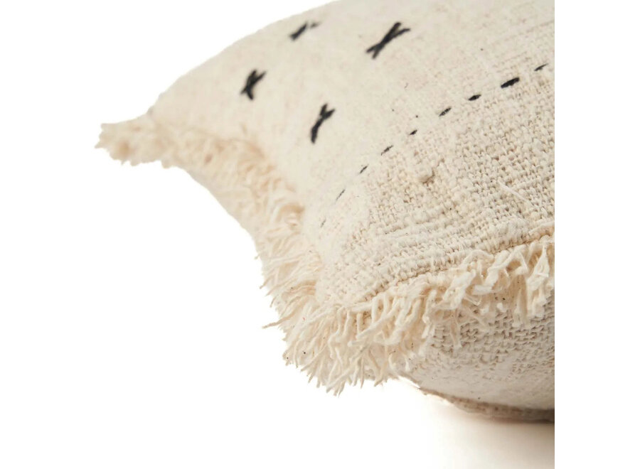 De French Kiss Kussenhoes - Naturel Zwart