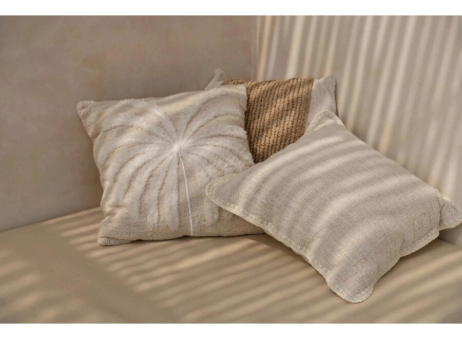 Housse De Coussin Isla Palm - Naturel Blanc