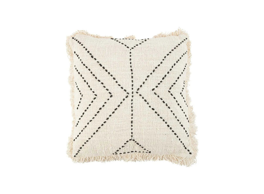 Housse De Coussin Tribal - Naturel Noir