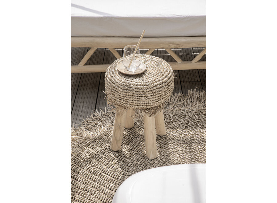 Het Raffia Fringed Tapijt - Naturel - 100