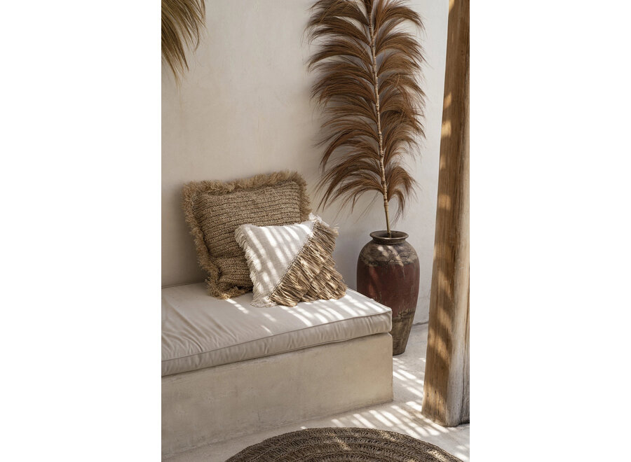 La Housse de Coussin Raffia Cotton - Blanc Naturel - 40x40