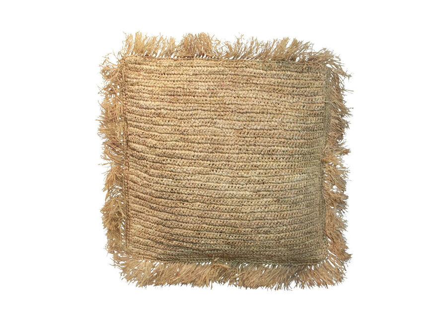 De Raffia Kussenhoes - Vierkant - Naturel - 60x60