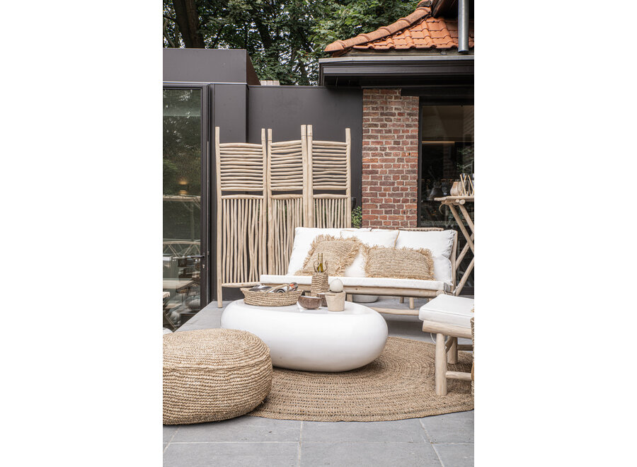 De Raffia Flores Poef - Naturel