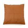 La Housse de Coussin Four Leather Panel - Camel - 40x40