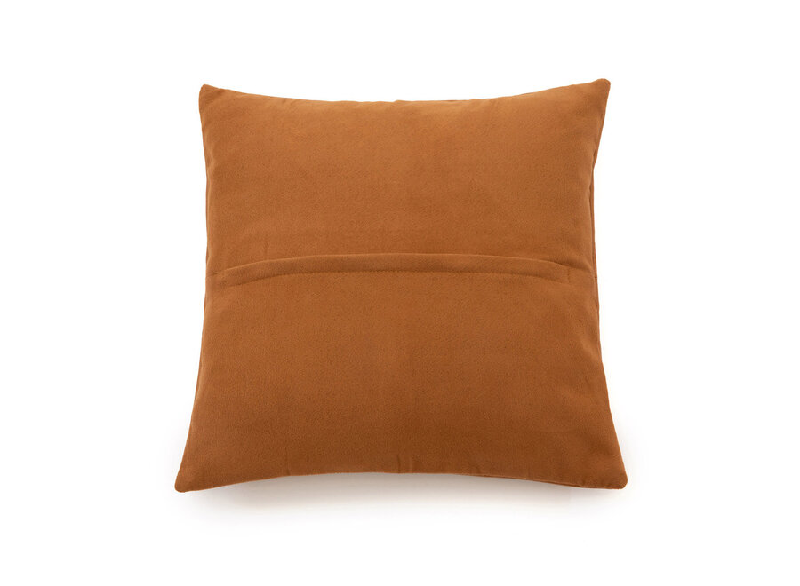 De Four Panel Leather Kussenhoes - Camel - 40x40