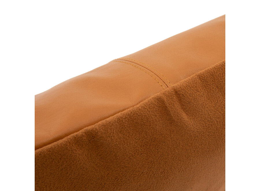 De Four Panel Leather Kussenhoes - Camel - 40x40