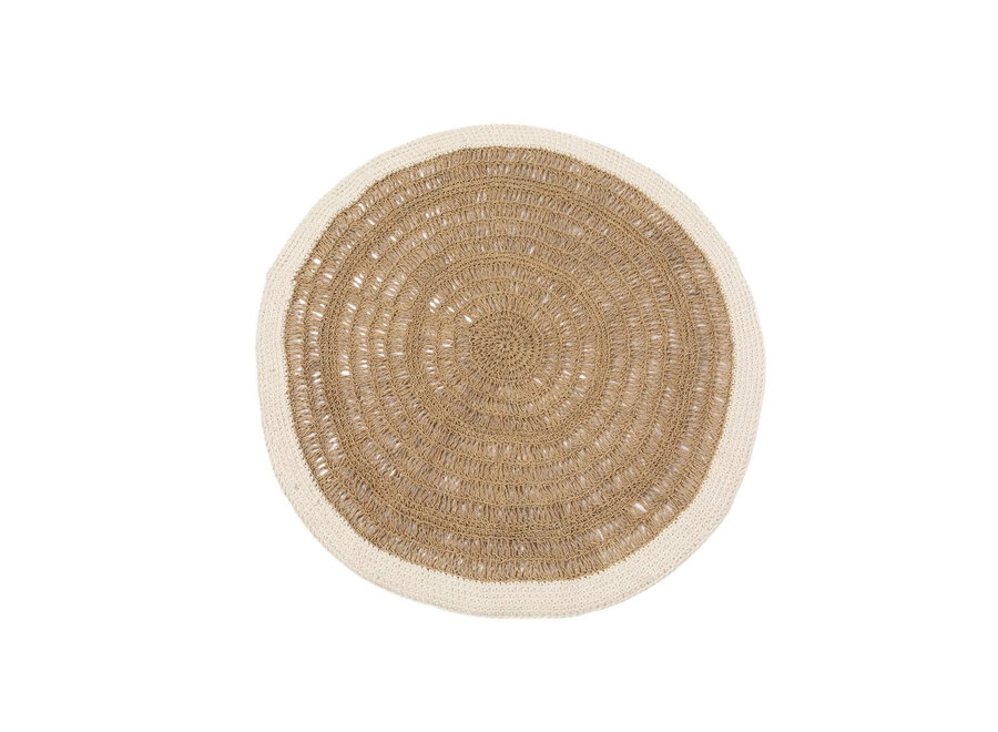 The Seagrass & Cotton Round Carpet - Natural White - 100