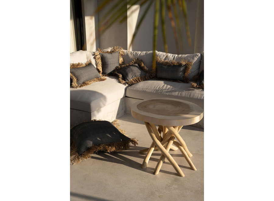 The Cotton Bonita Cushion Cover - Natural Black - 30x50