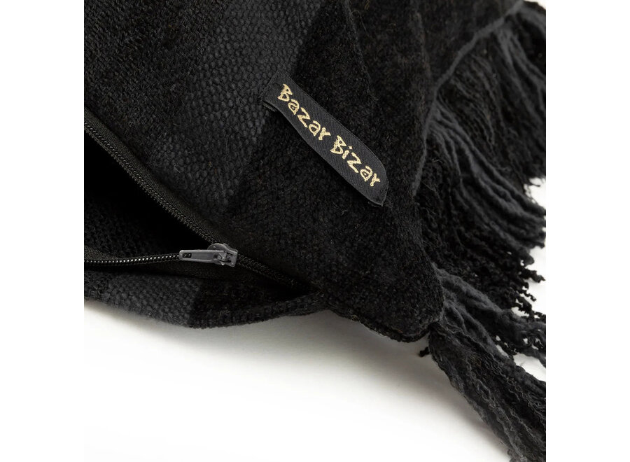 La Funda De Cojín Oh My Gee - Terciopelo Negro - 30x50