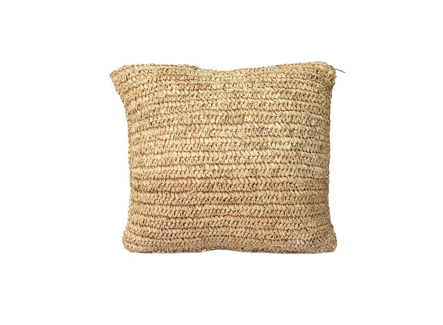 La Housse De Coussin Raffia Flores Carrée - Naturel - 40x40