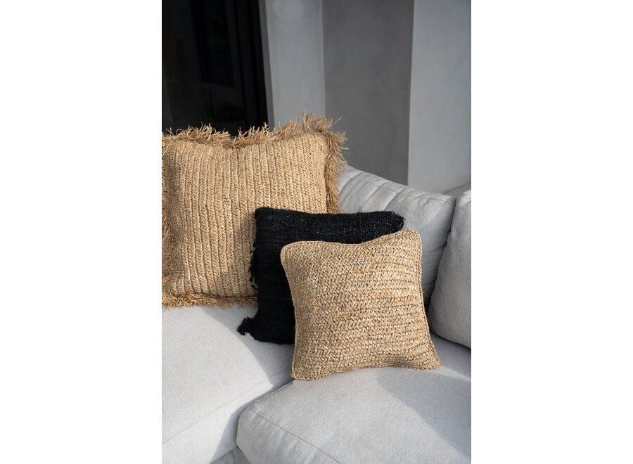 La Housse De Coussin Raffia Flores Carrée - Naturel - 40x40