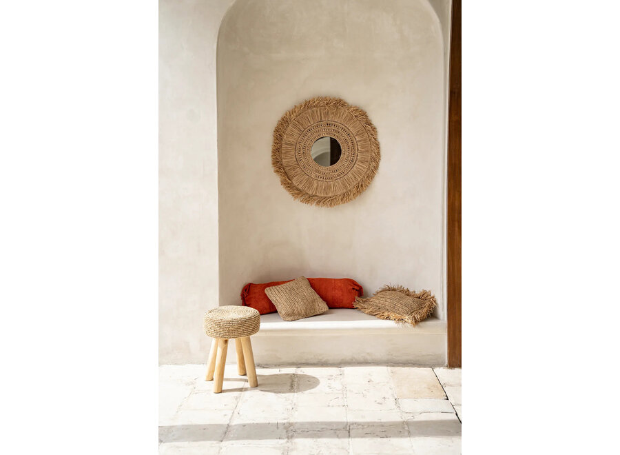 The Raffia Flores Cushion Cover Square - Natural - 40x40