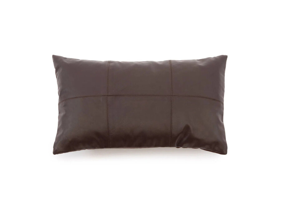 La Funda De Cojín De Cuero De Seis Paneles - Chocolate - 30x50