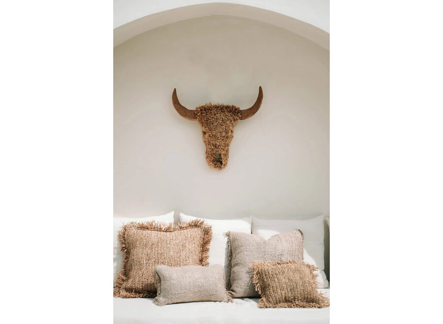 De Raffia Kussenhoes - Vierkant - Naturel - 60x60