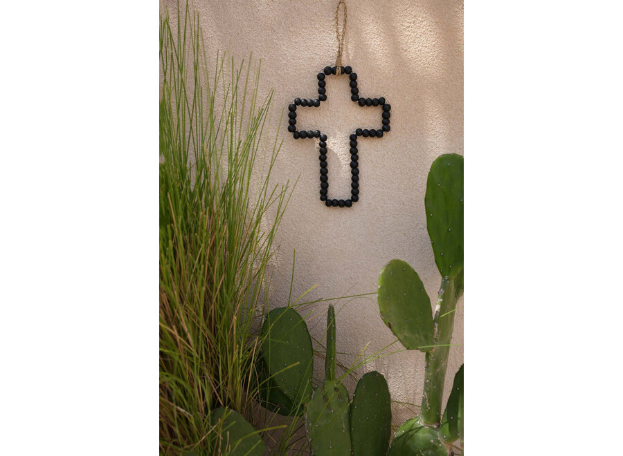 Het Houten Kruis Hangdecoratie - Zwart