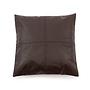 The Four Panel Leather Cushion Cover - Choco - 40x40