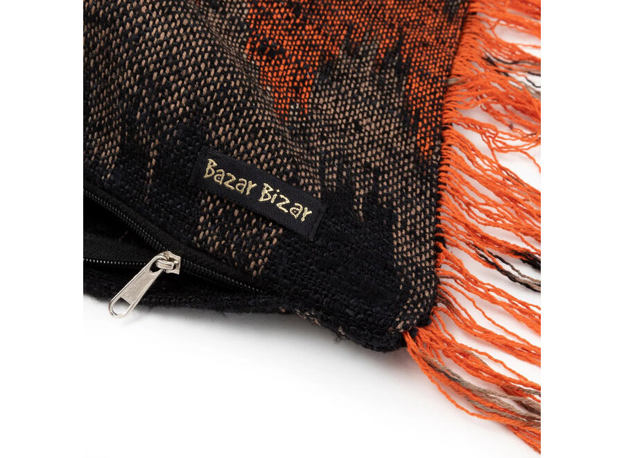 De Oh My Gee Kussenhoes - Zwart Oranje - 30x50