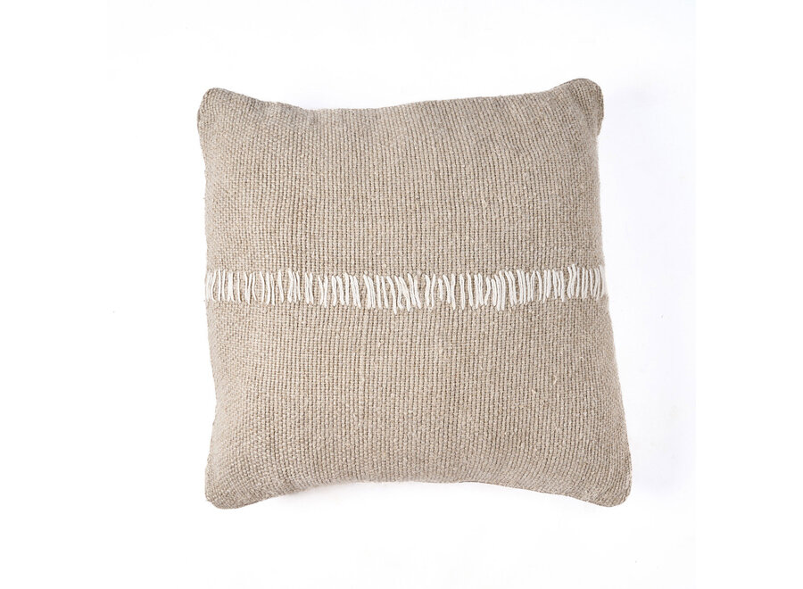 La Funda de Cojín Linen Stitch - Blanco Natural