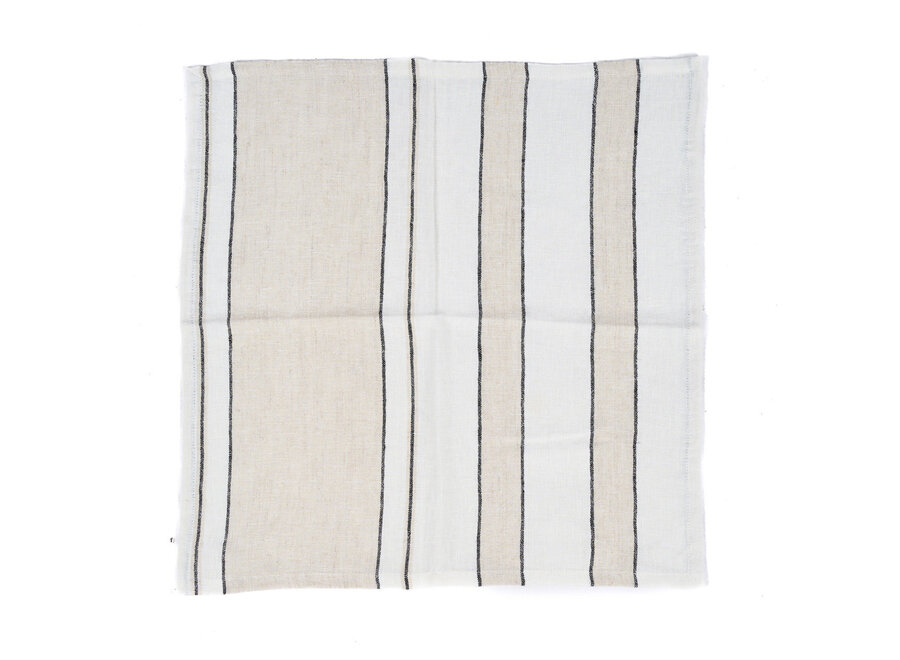 The Provence Napkin - Natural Black White - 45x45