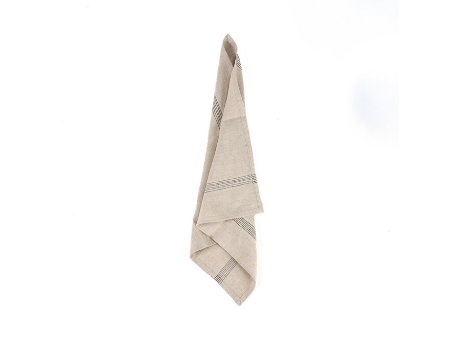 Het Lint Biscuit Servet - Natural Black - 45x45