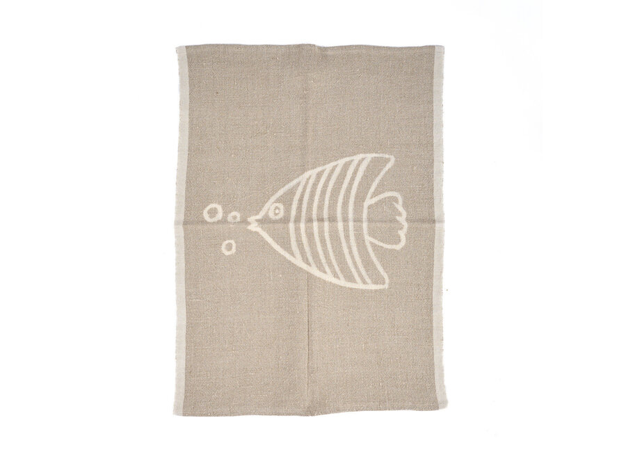The Linen Fish Kitchen Towel - Natural White - 50x70