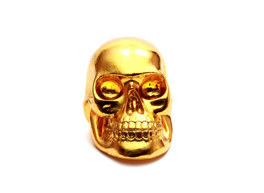 The Resin Skull Head Gold L