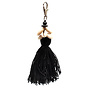 De Cowrie Tassel Sleutelhanger - Zwart