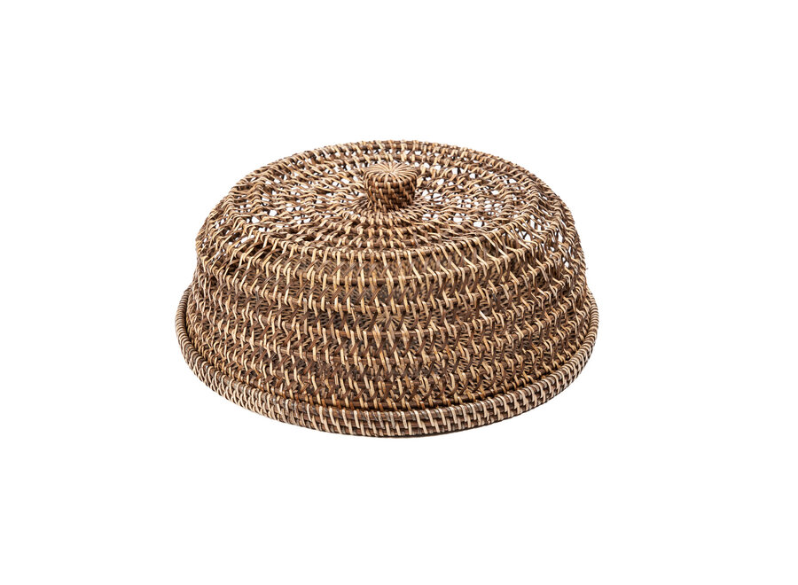 Die Rattan Speisehaube - Naturbraun - L