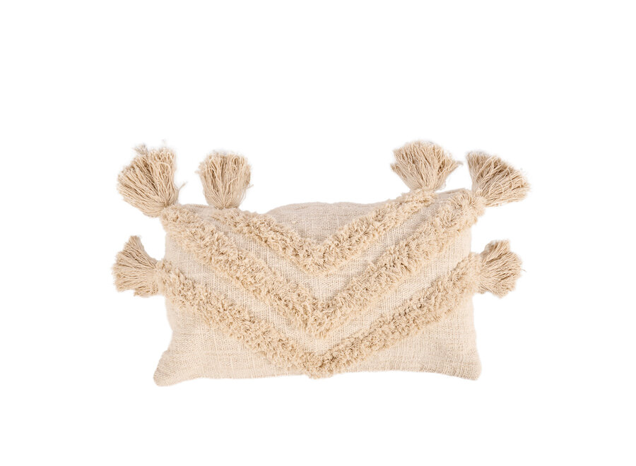 The Nomad Tassel Cushion Cover - Cream