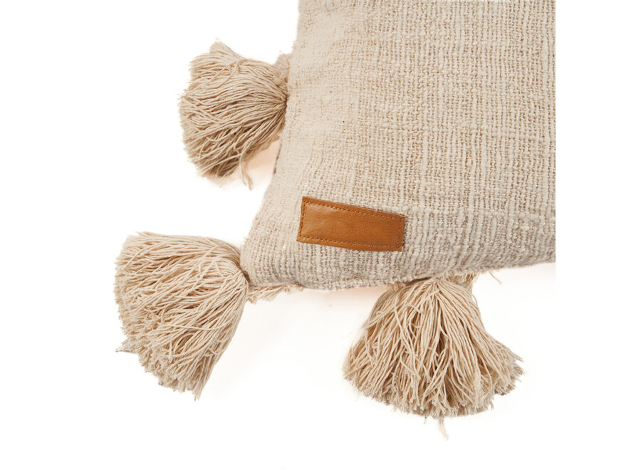 The Nomad Tassel Cushion Cover - Cream