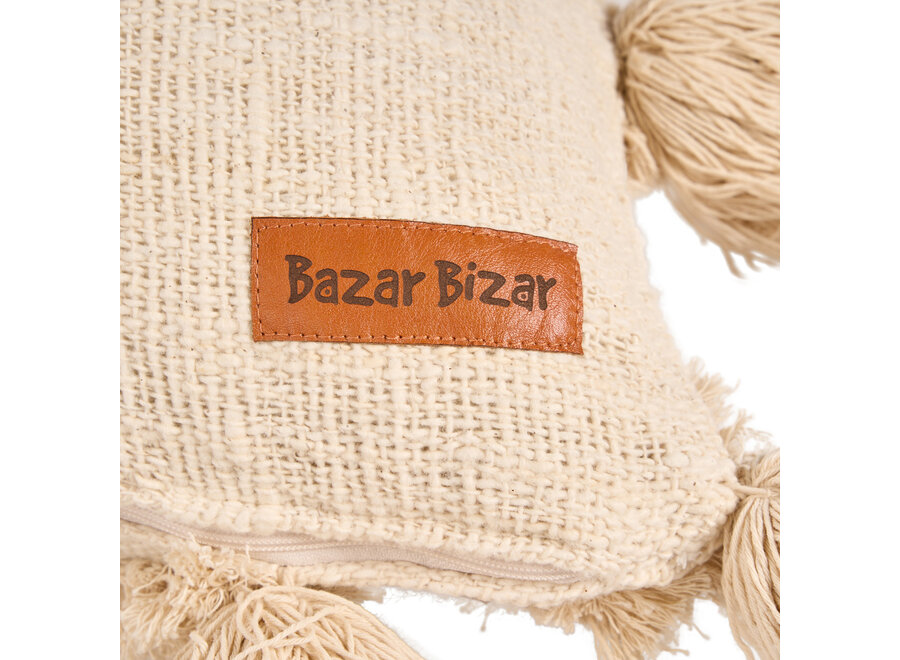 The Nomad Tassel Cushion Cover - Cream