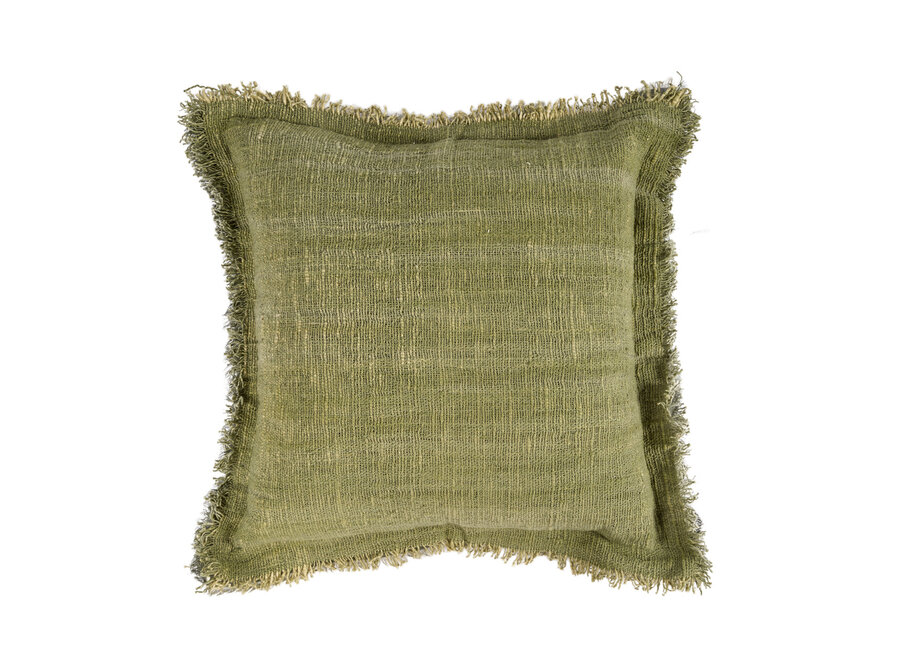 La Funda de Cojín Jungle Fringe - Verde