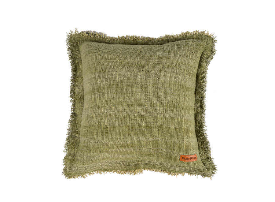 La Funda de Cojín Jungle Fringe - Verde