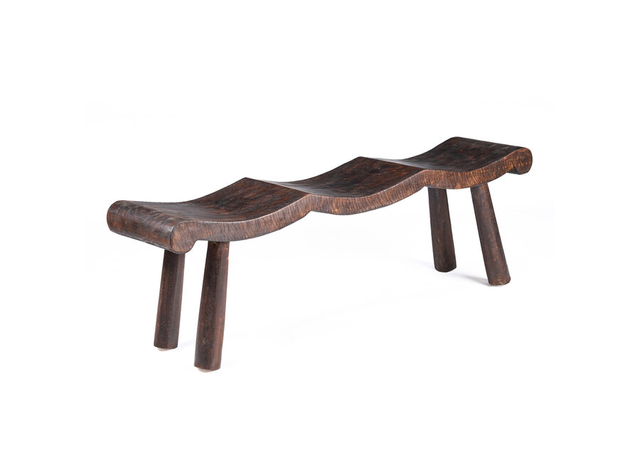 The Lombok Wave Bench - Dark Brown - M