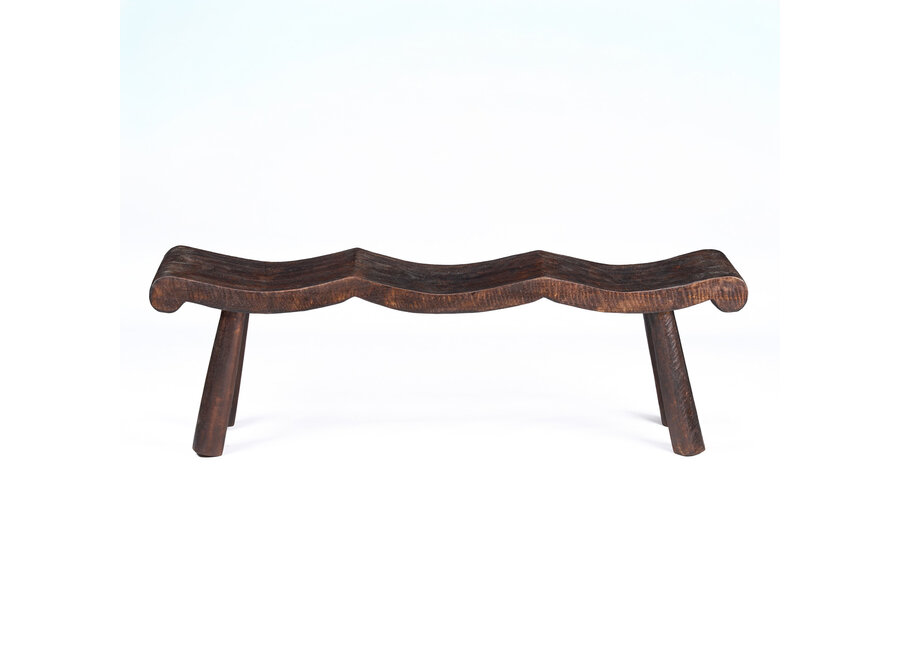 The Lombok Wave Bench - Dark Brown - M