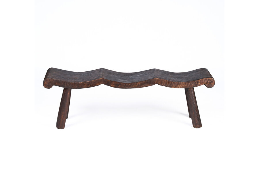 The Lombok Wave Bench - Dark Brown - M