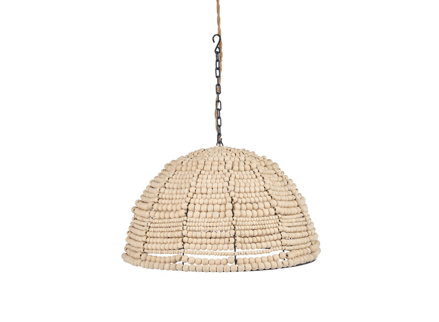 The Wooden Bead Dome Pendant - Natural