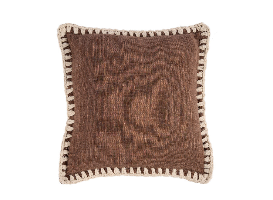 De Espresso Edge Kussensloop - Bruin Wit