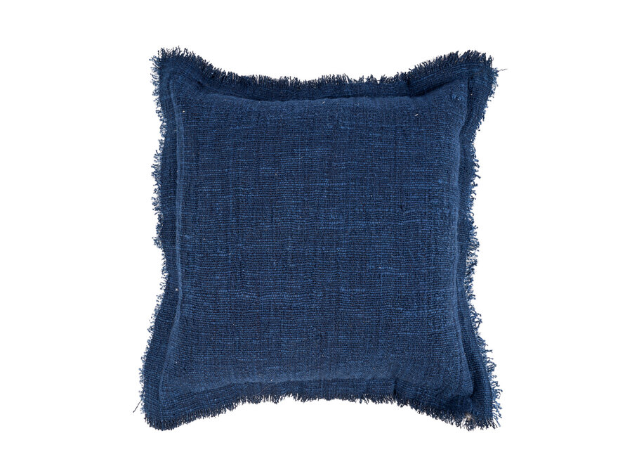 De Azure Fringe Kussensloop - Indisch Blauw