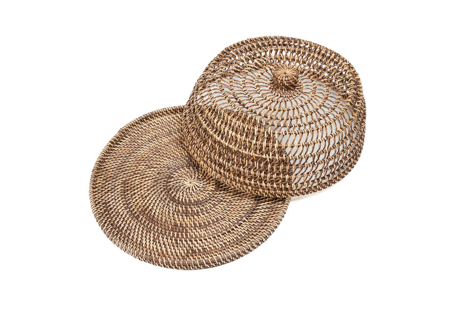 Die Rattan Speisehaube - Naturbraun - M